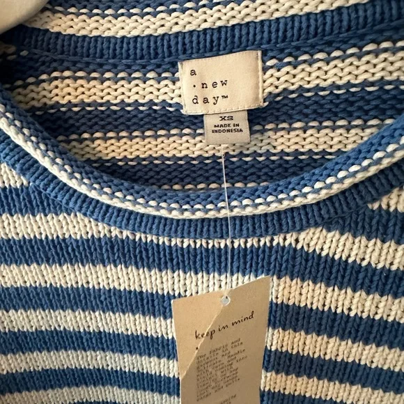 Cotton Shrunken Crewneck Pullover
Sweater - A New Day™ Blue/White Striped
XS - Picture 6 of 6